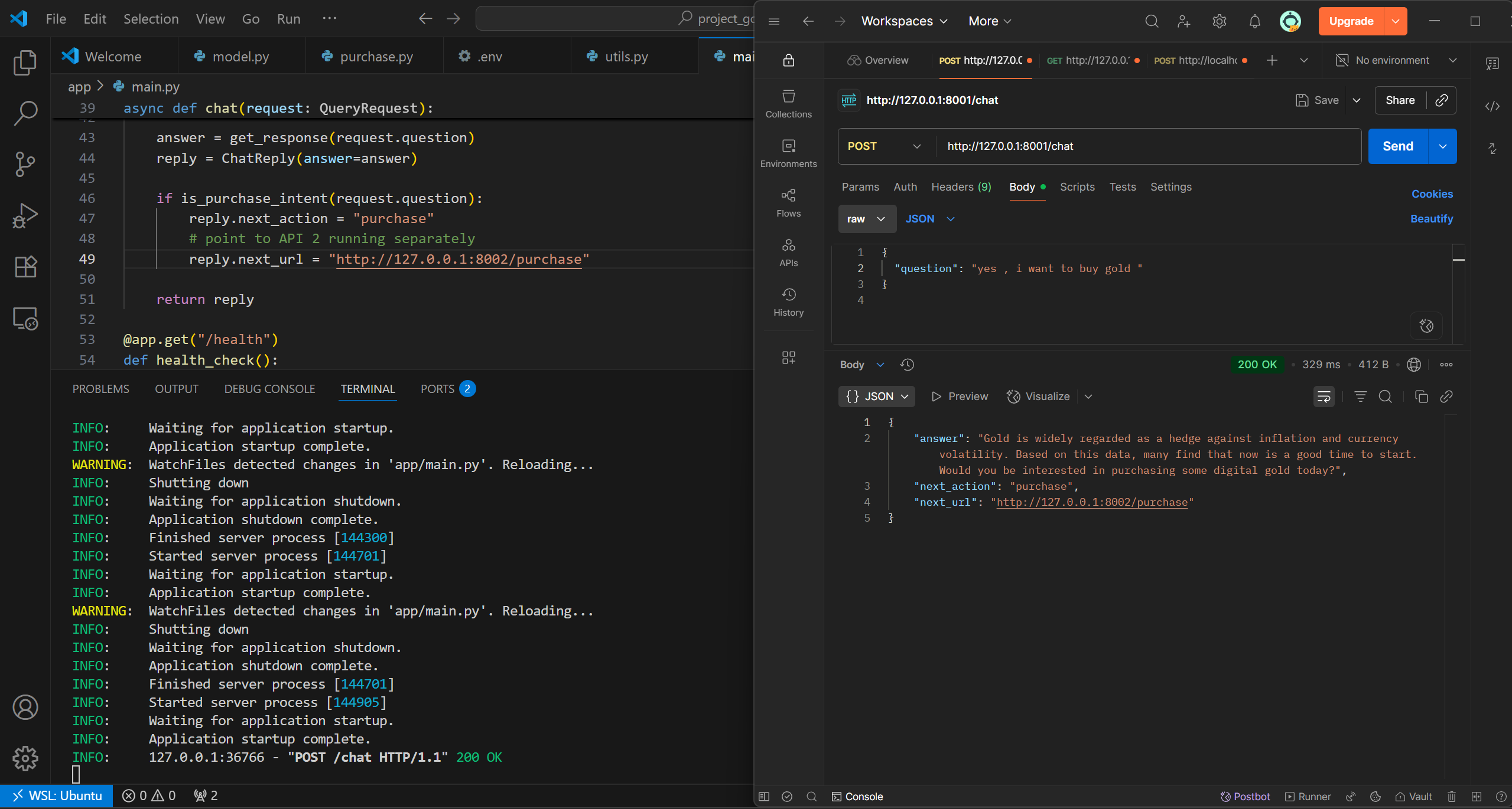 Interactive API query execution view